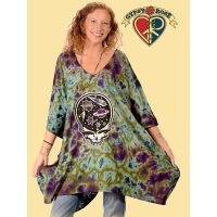 Stealie The Night Away Grateful Dead Tye Dye Galaxy Poncho