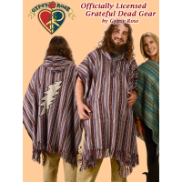 Grateful Dead Bolt Applique Brushed Gheri Poncho