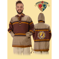 Grateful Dead Tribal Steal Your Face Striped Cotton Hoodie