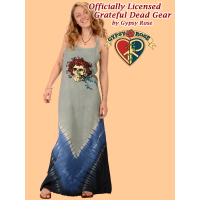 Grateful Dead Skull and Roses Tye Dye Viscose Maxi Dress