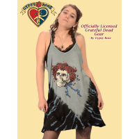 Grateful Dead Skull and Roses Tye Dye Viscose Mini Tank Dress