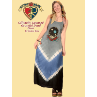 Grateful Dead Space Your Face Tye Dye V-Pattern Viscose Maxi Dress