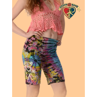 Grateful Dead Bear Tye Dye Organic Cotton Spandex Blend Biker Shorts