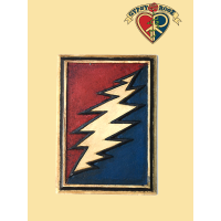 Classic Grateful Dead Bolt Hand Carved and Painted Wall Hanging