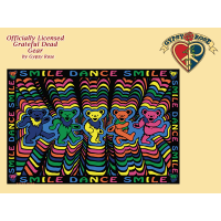 Grateful Dead Dancing Bears Smile and Dance Psychedelic Twin Tapestry
