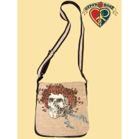 Skull and Roses Grateful Dead Hemp and Cotton DJ Bag