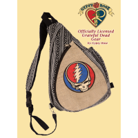 Grateful Dead Steal Your Face Hemp and Cotton Teardrop Sling Bag