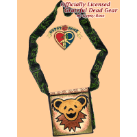 Grateful Dead Dancing Bear Face Hand Embroidered Messenger Bag