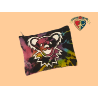 Grateful Dead Bear Face Lg Tye Dye Cotton Coin Purse