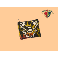 Grateful Dead Bear Face Sm Tye Dye Cotton Coin Purse