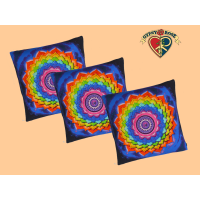 Rainbow Lotus Mandala Cotton Cushion Cover