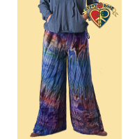 MIDNIGHT HOUR TYE DYE RAYON FLARE LEG PANTS