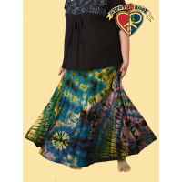 X-Large Starlight Tye Dye Spandex Blend Long Free Flow Skirt