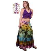 Starlight Tye Dye Spandex Blend Long Free Flow Skirt