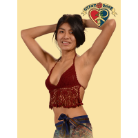 SUMMER OF LOVE CROCHET HALTER TOP WITH FRINGE