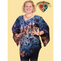 XL Electric Forest Tye Dye Rayon Angelic Blouse