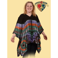 HI-FI VIBES XL/PLUS SIZE RAYON TYE DYE CAPE