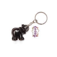 Thai Luck Elephant Carved Keychain