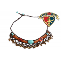 Waterloo Sunset Woven Stone & Bell Choker