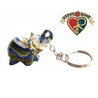 Colorful Thai Lucky Elephant Carved Keychain