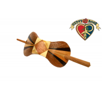 Patterned Curved Wood Hairstick
