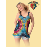 Summer Of Love Tye Dye Crochet Short Dress Top