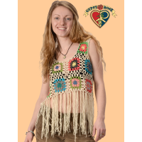 Free Fallin' Crochet Long Fringe Halter Top