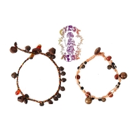 DANCIN' CARAVAN BRAID LEATHER BRACELET WITH BEADS & BELLS