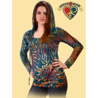 Electric Lady Tye Dye Spandex Blend Pullover Hoodie