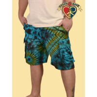Rocket Man Tye Dye Cotton Cargo Shorts