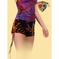 Rockin' In The Free World Tye Dye Spandex Blend Shorties W/ Side Pulleys