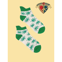 Groovin Green Hemp Leaf Ankle Socks