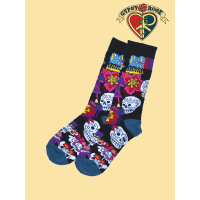 Day Of The Dead Skull & Flowers Tall Socks