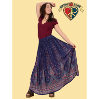 Plumage Parade Printed Rayon Long Skirt