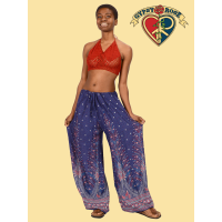 Plumage Parade Printed Rayon Flare Leg Pants