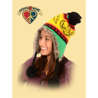 GRATEFUL DEAD FLAP STEAL YOUR FACE RASTA HAT
