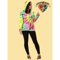 Full Zip Long Sleeve Tye Dye Hooded Jacket