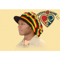 RASTA COLORS OVERSIZED DREADIE CROCHET APPLE JACK HAT