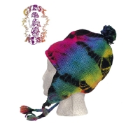 TYE DYE FLEECE LINED WOOL FLAP HAT