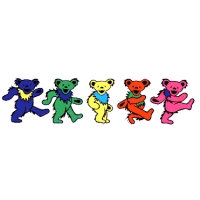 GRATEFUL DEAD DANCING BEARS WINDOW STICKER