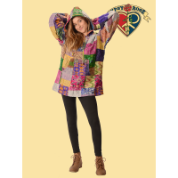 Whispering Wind Patchwork Recycled Sari Hoodie