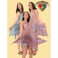 Around The Fairgrounds Dip Dyed Printed Cotton Cheesecloth String Top