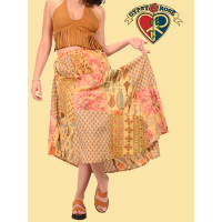Twist And Shout Cotton Print Patchwork Panel Skirt
