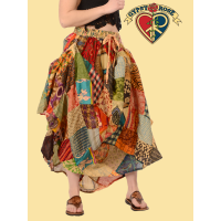 Festy Style Diamond Patchwork Finger Loops Skirt