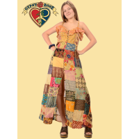 Little Wing Patchwork Printed Button-Up Sundress