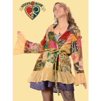 Little Wing Patchwork Printed Cotton Cardigan