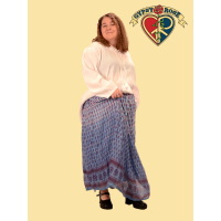 Women's Size Around The Fairgrounds Dip Dyed Printed Cotton Cheesecloth Skirt