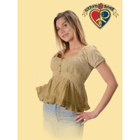 Cotton Eyelit Dip Dye Sweetheart Blouse