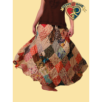 DIAMONDS ARE A GIRL'S BEST FRIEND PATCHWORK PRINT SKIRT