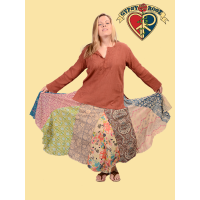 EXTRA LARGE INDIAN PRINT PATCH PANEL SKIRT
